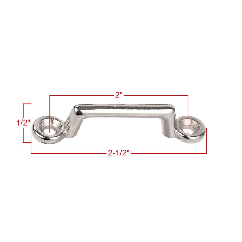 Amarine Made Pack of 6 Stainless Steel Bimini Top Strap, Pad Eye,Footman's Loop for Jeep Corvette, Buggy, Kayak Tie Downs - Image 2